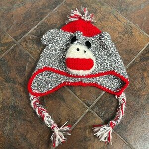 Sock monkey knit hat never worn